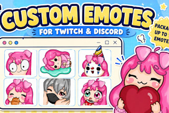 draw custom chibi emotes for twitch and discord