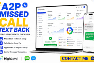 fix custom gohighlevel missed call text back setup a2p 10dlc registration crm