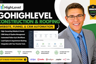 build your gohighlevel roofing website, funnel and CRM automation