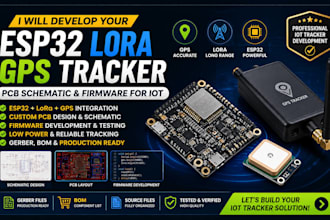 develop your esp32 lora gps tracker pcb schematic and firmware for iot