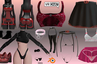 create custom outfits, assets, weapon, accessories, props, clothings for vrchat