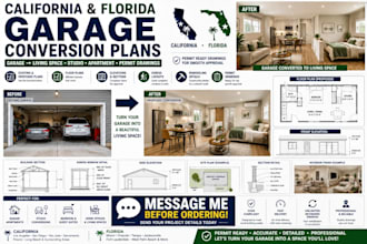 l draw california and florida garage conversion plans