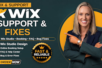 setup wix bookings, wix faq, wix studio website redesign, fix bug issue, wix seo
