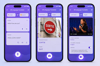 develop ai translator app, language translator app, image, video translator app