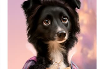 disney princess portrait female focused disney pet portrait art