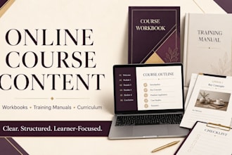 create online course content workbooks and training manuals