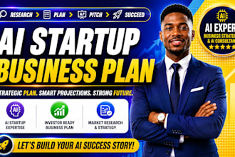 write ai startup business plan with financial projections and pitch deck
