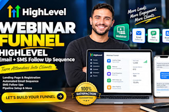 build gohighlevel webinar funnel highlevel automation ghl booking workflow