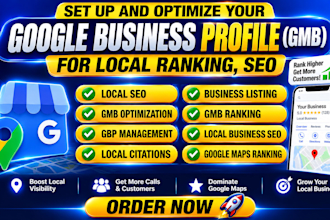 do google business profile setup, local citation, gmb ranking,local business seo