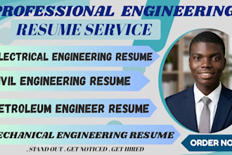 write a pro engineering resume, ats resume and technical CV