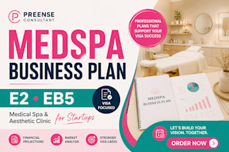 write e2, eb5 medspa business plan medical spa aesthetic clinic for startups