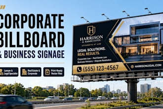 design business billboard advertising sign lawyer billboard or real estate sign