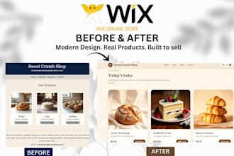 design wix bakery website, cake shop pastry online ordering ecommerce store