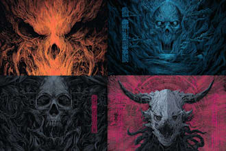 draw dark art illustration with engraving style