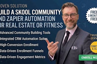 build a skool community and zapier automation for real estate or fitness