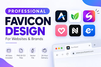 design a professional favicon for your website or brand