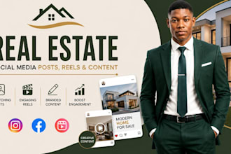 create real estate social media posts, reels and content