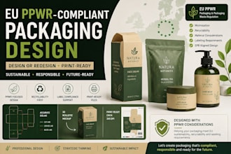 design or redesign print ready eu ppwr compliant packaging for your product
