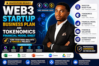 build a web3 startup business plan and tokenomics financial model sheet