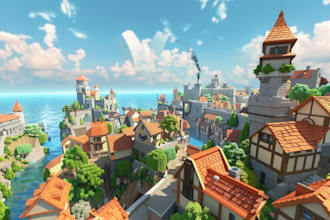 build roblox game world and design detailed maps using roblox studio or blender