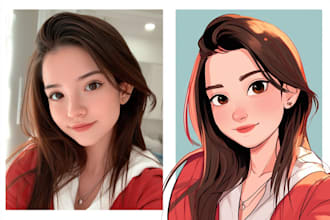 draw your toon me anime cartoon portrait
