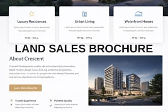 design land sales brochure, real estate development booklet, property investment