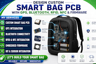 design custom smart bag pcb with gps, bluetooth, rfid, nfc and firmware