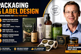 design 3d product packaging labels box dieline and realistic 3d mockup designs
