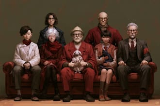draw family portrait illustration
