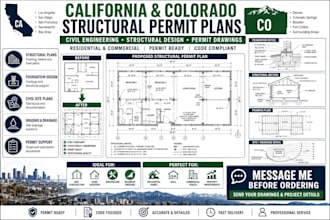 create civil and structural permit drawings for california and colorado
