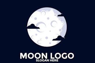 do minimalist crescent moon mystical celestial logo