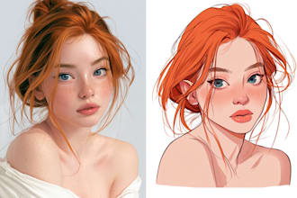 draw anime or cartoon style portraits