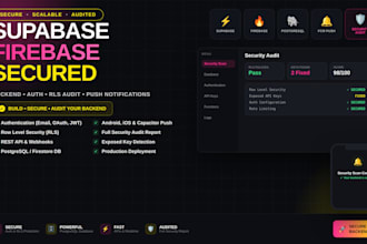 backend auth API push notification secure audit supabase firebase postgresql db