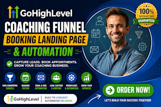 build gohighlevel coaching funnel ghl booking landing page and automation