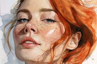 watercolor portrait painting, photo to watercolor portrait