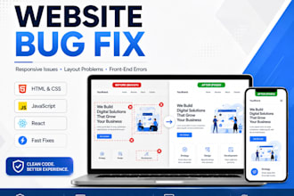 fix website bugs, errors, and responsive issues