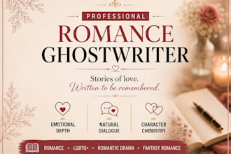 ghostwrite your romance story, chapter, or scene