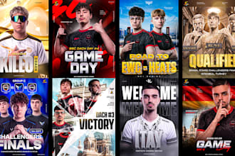 design esports banners and posters for teams