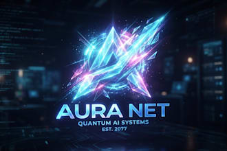 design a futuristic holographic logo for your brand