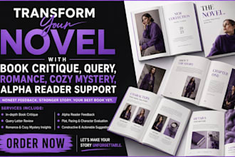 transform your novel with book critique, query, romance, mystery, alpha reading