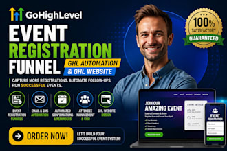build gohighlevel event registration funnel, ghl automation highlevel website