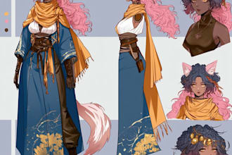 design character sheet or reference sheet for your character