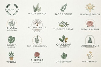 design elegant handmade feminine botanical logo
