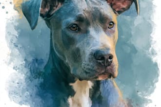 draw realistic pet portrait dog watercolor