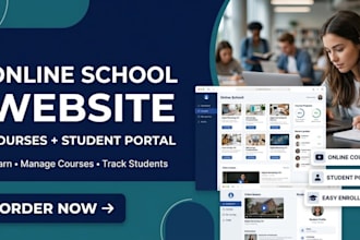 create an online school website with courses and portal
