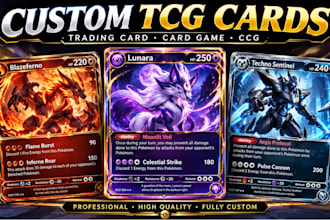 design custom tcg cards, trading cards and card game artwork