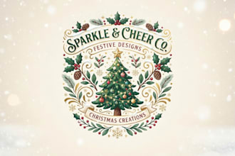 design a festive christmas logo for your brand