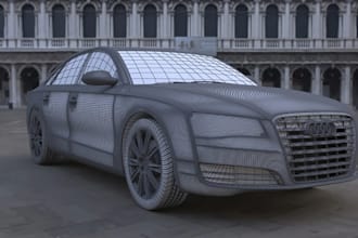 design game ready 3d car model, 3d model rigging, rig vehicle assets for games