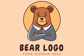 do cute fun clothing brand kid baby teddy bear logo