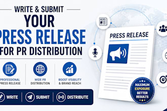 write and submit your press release for pr distribution